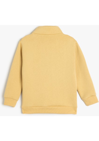 Dik Yaka Yarım Fermuar Detaylı Uzun Kollu Sweatshirt fiyatları