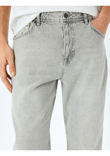 Pamuklu Vintage Straight Fit Jean Pantolon indirimleri