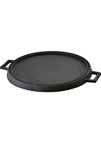 Döküm Yuvarlak Çift Yön Izgara Tavası ÇAP(Ø)34CM. Döküm Demir Yekpare Çift Kulplu ÇAP(Ø)34CM.