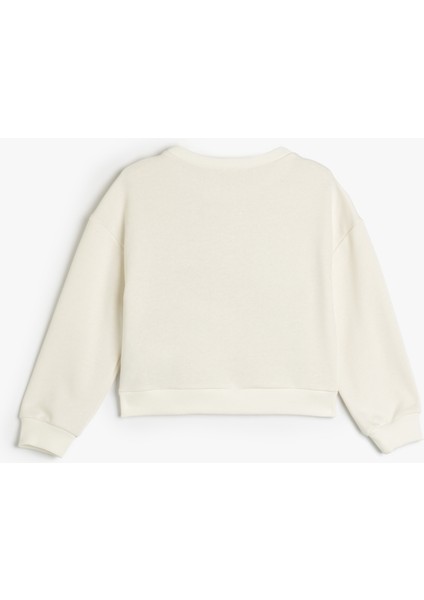 Baskılı Uzun Kollu Bisiklet Yaka Oversize Sweatshirt fiyatları