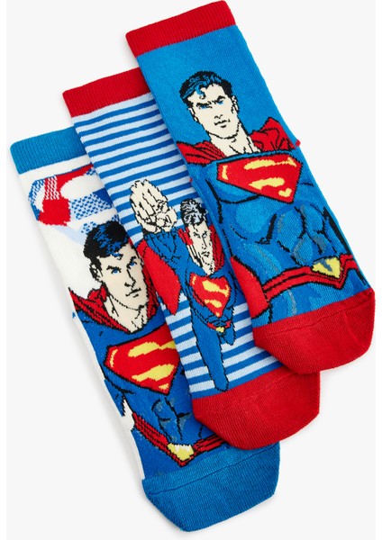 3'lü Superman Baskılı Çorap Seti Lisanslı