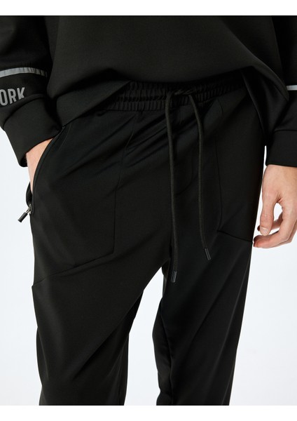 Beli Bağcıklı Lastikli Paça Jogger Spor Eşofman Altı