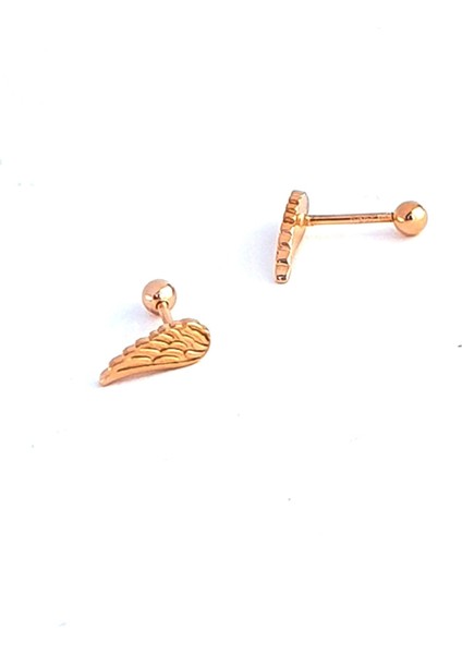 Melek Kanadı Figürlü 925AYAR Gümüş Rose Tragus Kıkırdak Piercing fiyatları