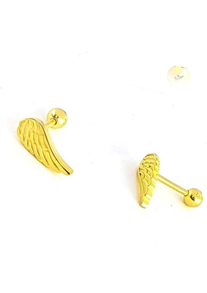 Melek Kanadı Figürlü 925AYAR Gümüş Altın Tragus Kıkırdak Piercing fiyatları