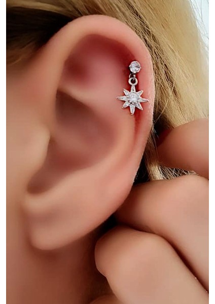 Kutup Yıldızı Figurlu 316L Anti Alerjik Cerrahi Celik Helix Kikirdak Piercing