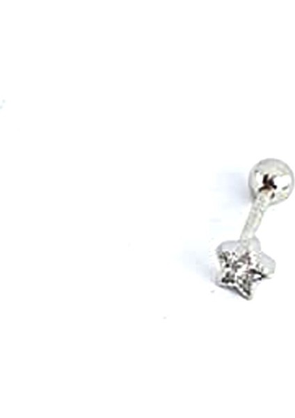 Zirkon Taşlı 925 ayar Gümüş Yıldız Figürlü Tragus Piercing