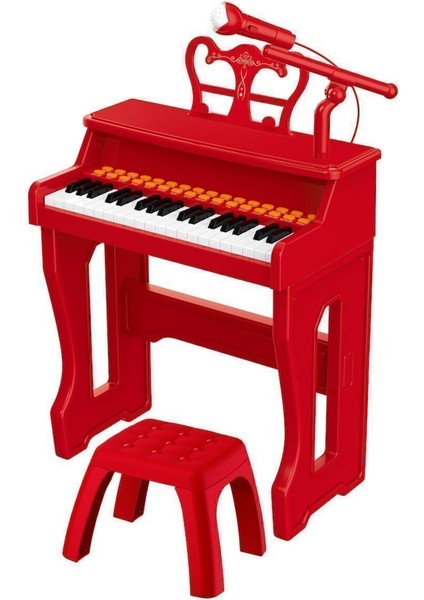Tabureli Çok Fonksiyonlu Mini Piano Mikrofonlu Org