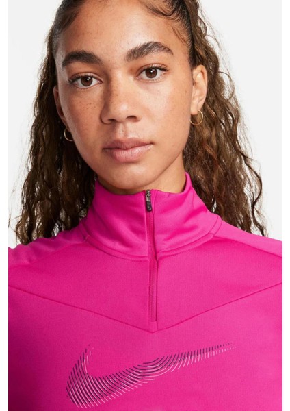 Dri-Fit Running Swoosh Fuşya Renk Kadın Çeyrek Fermuar Antrenman Üstü modelleri