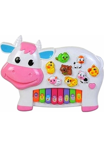 Pilli Işıklı Şarkılı Soru Cevaplı Türkçe Hayvan Sesli Çiftlik Hayvanlı Inekli Piyano