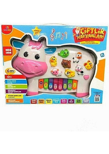 Pilli Işıklı Şarkılı Soru Cevaplı Türkçe Hayvan Sesli Çiftlik Hayvanlı Inekli Piyano fiyatları