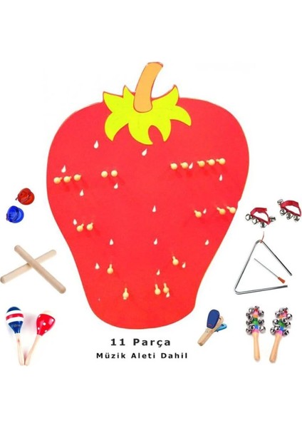 Müzik Köşesi Çocuk-Anaokulu-Kreş Çilek Müzik Köşesi 11 Parça Aletleri ile Birlikte fiyatları