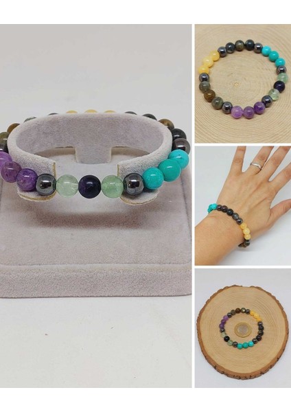 Balık Burcu Doğal Taş 8mm Unisex Bileklik (55728)