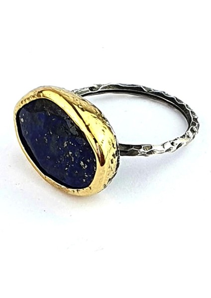 Lapis Lazuli Taşlı 925AYAR Gümüş El Işi Tasarım Doğal Taş Yüzük fırsatları