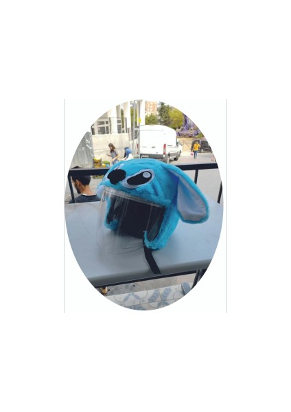 Açık Kask Kılıfı Mavi Stitch Kaskmanıa.