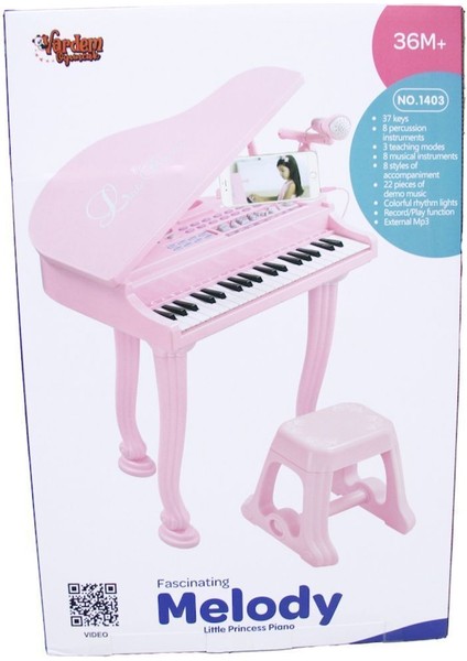 Mikrofonlu 37 Tuşlu Mp3 Çalar Büyük Pembe Piyano modelleri