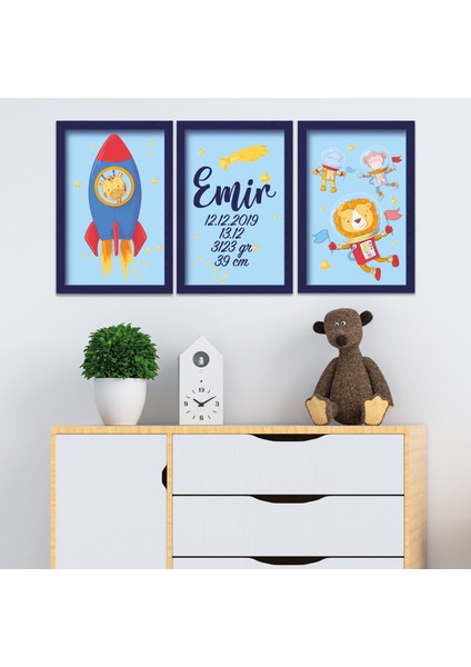 Kişiye Özel Isimli Doğum Panosu Ahşap Set Bebek Çocuk Yatak Odası Ev Dekorasyon Model 020