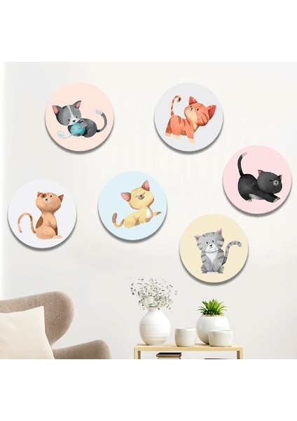 Kedi Ahşap Set Bebek Çocuk Yatak Odası Ev Dekorasyon Model 013