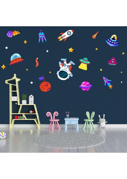 Uzay ve Gezegen Ahşap Set Bebek Çocuk Yatak Odası Ev Dekorasyon Model 001