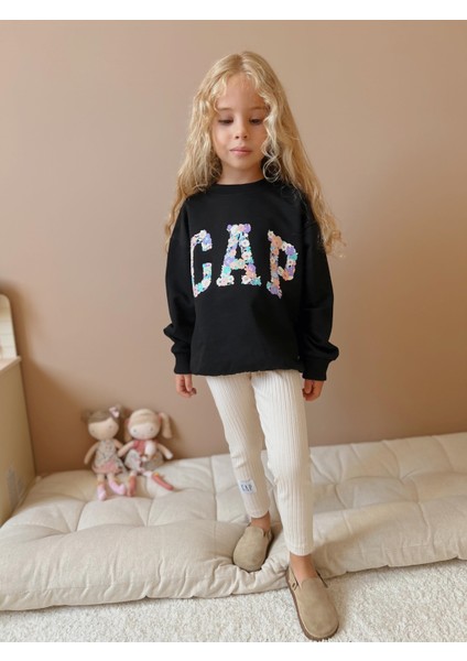 Yigit Butik Çiçek Baskılı Taytlı Kız Çocuk Takım