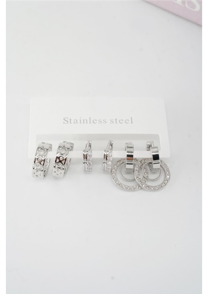 Kadın Vip Seri Baget Zirkon Taşlı Klipsli 6'lı Set Küpe fiyatları