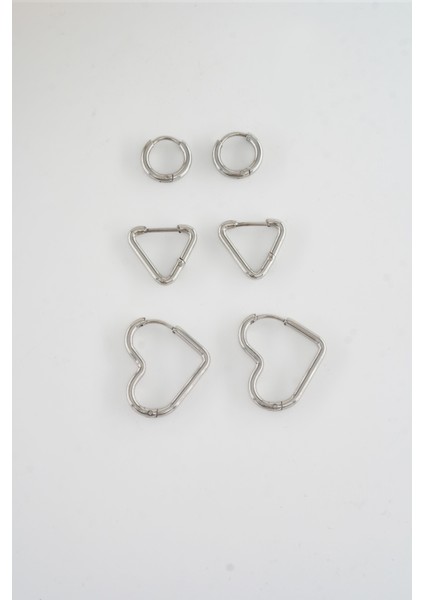 Kadın 316 L Çelik Anti Alerjenik Klipsli 6'lı Set Küpe fiyatları