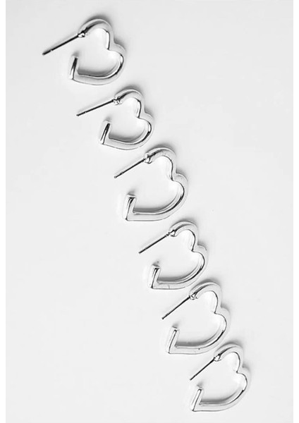 Kadın 3 Boy Kalp Model 1.5 Cm/ 2 cm / 2.5cm Küpe Seti ZRK00593 fiyatları