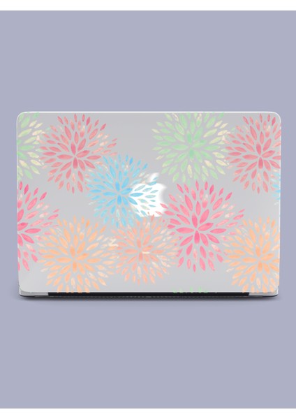 Macbook Air (M1) Kılıf 13.3 Inç A1932-A2179-A2337 2020/2021 Şeffaf Kapak Tam Koruma Macup-15 Dekoratif Pembe