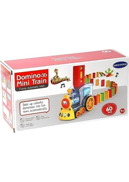 Domino Tren 60 Parça Sesli Tren Seti Mega Set Domino Taşı Dizen Tren Sesli Işıklı