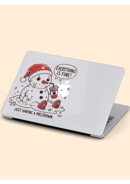Macbook Air (M2-M3) Kılıf 15 Inç A3114-A2941 2023/2024 Şeffaf Kapak Tam Koruma Macup-10 Kardan Adam