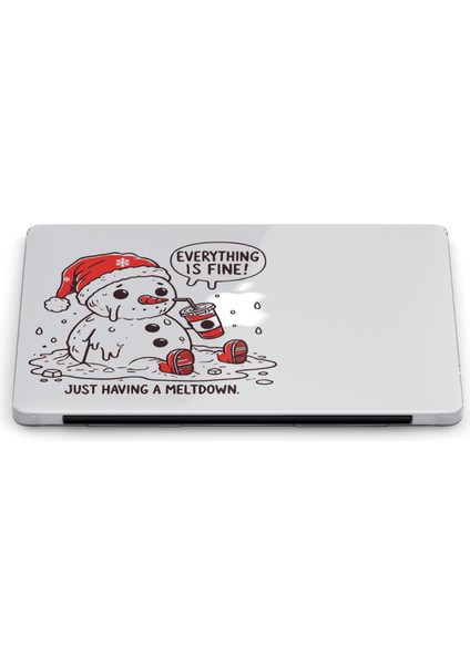 Macbook Air (M2-M3) Kılıf 15 Inç A3114-A2941 2023/2024 Şeffaf Kapak Tam Koruma Macup-10 Kardan Adam