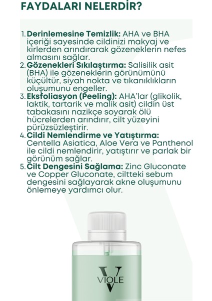 Viole Beauties Tonik Temizleyici 200 ml Hassas Ciltlere Özel AHA BHA İçerikli Gözenek Sıkılaştırıcı fiyatları