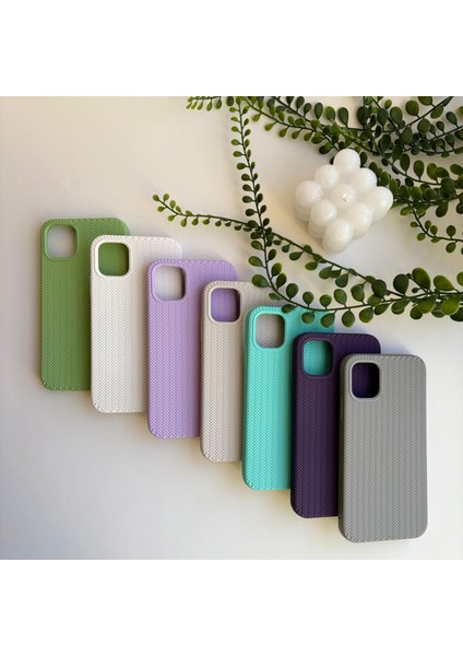 Dokuma Desenli Silikon Apple iPhone 11 Kılıf Turkuaz