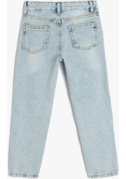 Pamuklu Beli Ayarlanabilir Lastikli Denim Pantolon