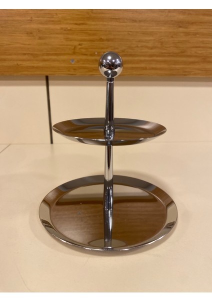 Lokumluk Çukulata Ve Drajelik 2 Katlı Çelik Gümüş Mini Boy fiyatları