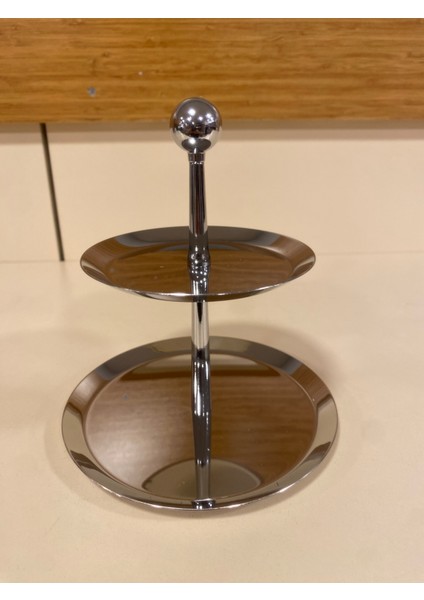 Lokumluk Çukulata Ve Drajelik 2 Katlı Çelik Gümüş Mini Boy modelleri