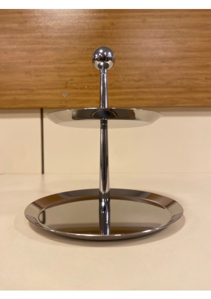 Lokumluk Çukulata Ve Drajelik 2 Katlı Çelik Gümüş Mini Boy fırsatları