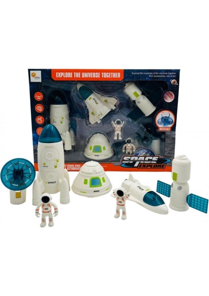 Evreni Keşfet Uzay Oyuncak Seti Uydu Mekik Astronot Kapsül Toplam 7 Parça