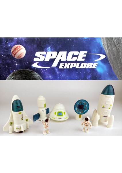 Evreni Keşfet Uzay Oyuncak Seti Uydu Mekik Astronot Kapsül Toplam 7 Parça modelleri