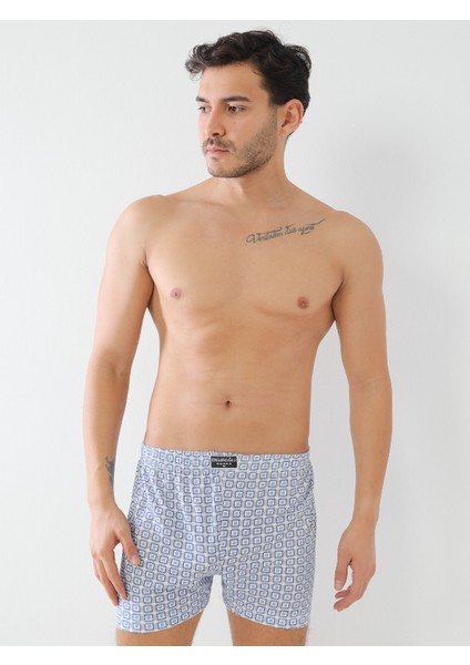 6'lı Çift Patlı Desenli Empirme Kumaş Düz Erkek Boxer fiyatları