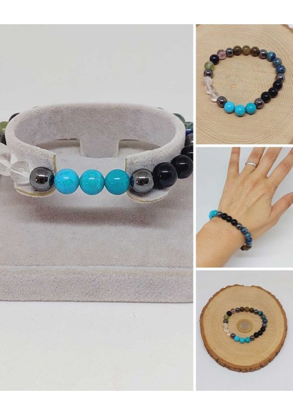 Oğlak Burcu Doğal Taş 8mm Unisex Bileklik (55732)