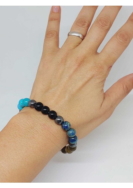 Oğlak Burcu Doğal Taş 8mm Unisex Bileklik (55732) modelleri