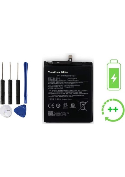 Xiaomi Redmi 6A Ile Uyumlu Güclendirilmiş Ithal Pil Batarya BN37