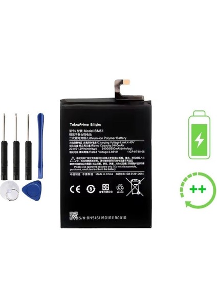 Xiaomi Mi Max 3 Ile Uyumlu Güclendirilmis Ithal Pil Batarya BM51