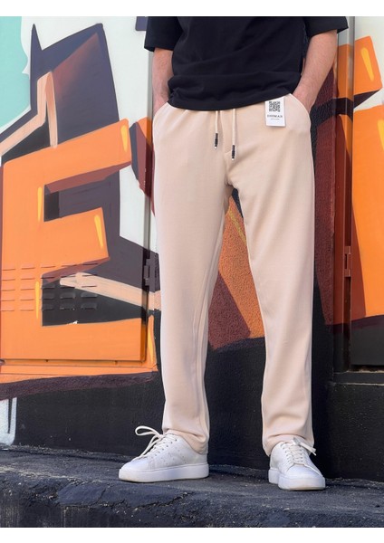 Yeni Sezon Rahat Kalıp Esnek Kumaş Beli Lastikli Baggy Jogger Pantolon