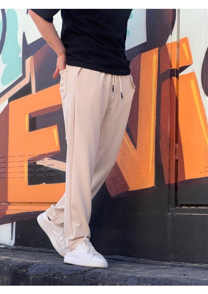 Yeni Sezon Rahat Kalıp Esnek Kumaş Beli Lastikli Baggy Jogger Pantolon fiyatları