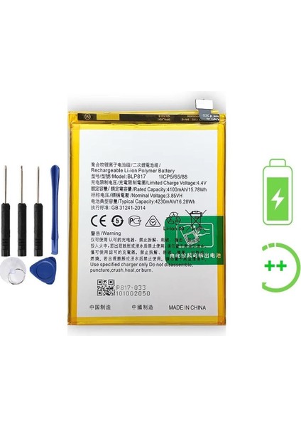 Oppo A15S Ile Uyumlu Güclendirilmis Ithal Pil Batarya BLP817