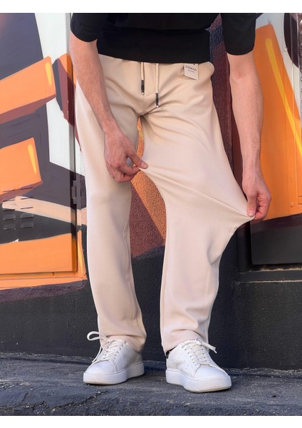 Yeni Sezon Rahat Kalıp Esnek Kumaş Beli Lastikli Baggy Jogger Pantolon fırsatları