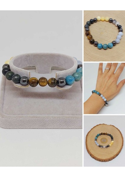 İkizler Burcu Doğal Taş 8mm Unisex Bileklik (55746)