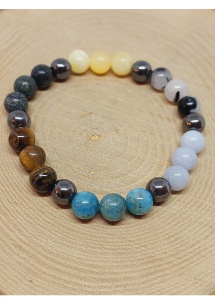 İkizler Burcu Doğal Taş 8mm Unisex Bileklik (55746) indirimleri