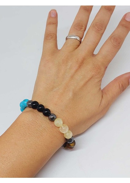 Aslan Burcu Doğal Taş 8mm Unisex Bileklik (55742) fiyatları